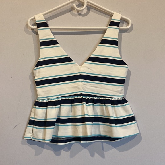 Zara Trafaluc Collection Striped V-Neck Peplum Top - Picture 5 of 6